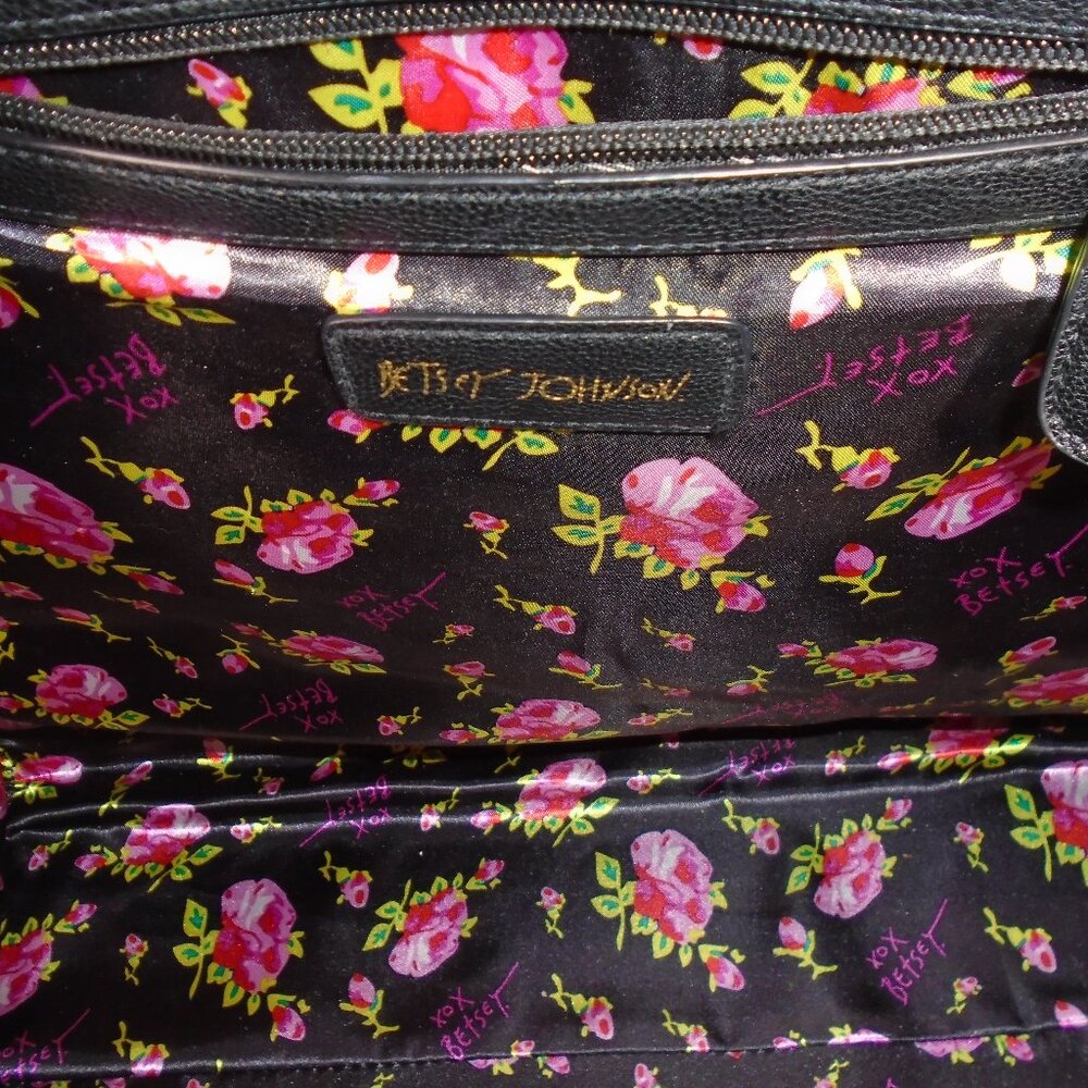 Betsey Johnson Quilted Hearts Travel Weekender Tote Bag Striped Jumbo Carry-on - Picture 12 of 13